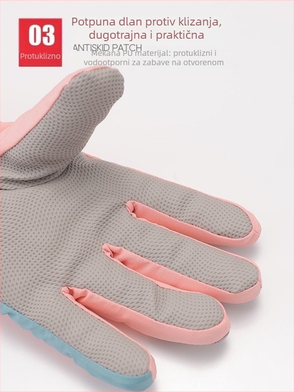 Rukavice za skijanje za žene, prilagodljive, Oxford tkanina, tople i protuklizne.