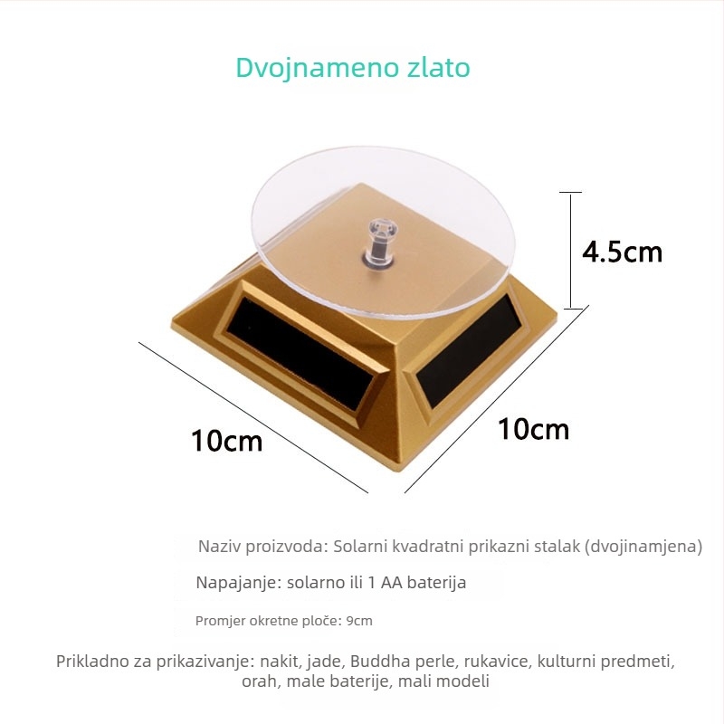 Stojak za nakit od ABS-a s rotirajućom osnovom i solarnim zaslonom, jednoslojni, elegantan dizajn