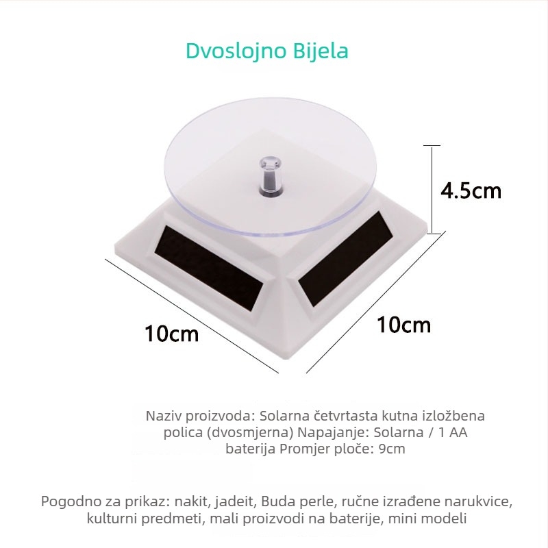 Stojak za nakit od ABS-a s rotirajućom osnovom i solarnim zaslonom, jednoslojni, elegantan dizajn