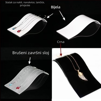 Akrilni izložbeni stalak za nakit, lukasti dizajn, za ogrlice i narukvice, Yi Bao