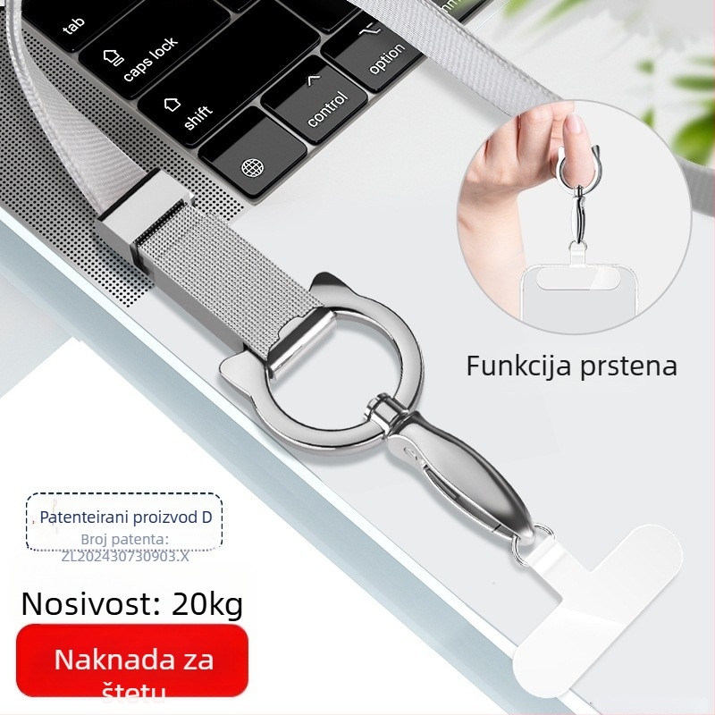 Lanyard za mobilni telefon - YAGEEN, Unisex, Mogućnost prilagodbe, Ispis logotipa moguć, Metalna kopča