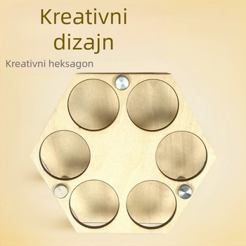 Drveni golf-stalak s šesterokutnim uzorkom saća, borovo drvo, polu ručna i polu mehanička izrada