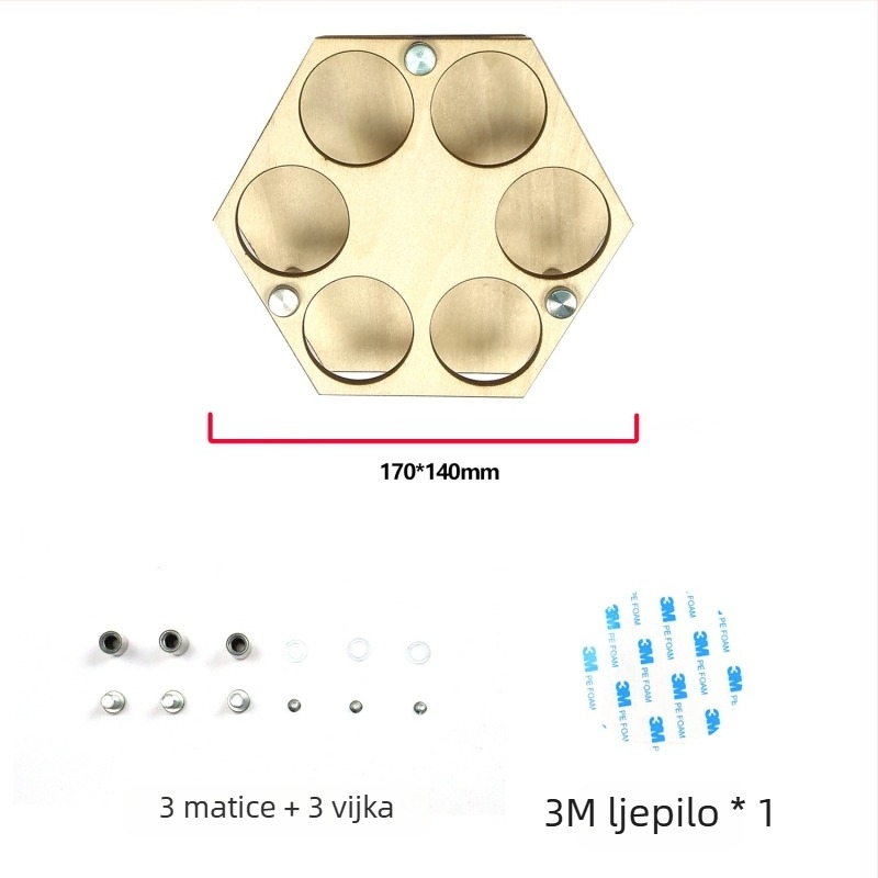 Drveni golf-stalak s šesterokutnim uzorkom saća, borovo drvo, polu ručna i polu mehanička izrada