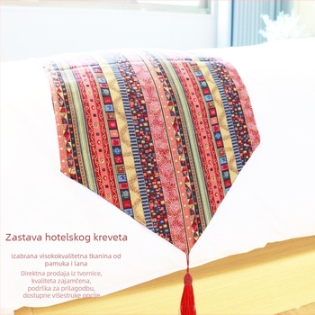 Thai stil pamuk-linen završna marama za krevet, dekor za hotele i masažne krevete, pravokutni dekorativni ručnik