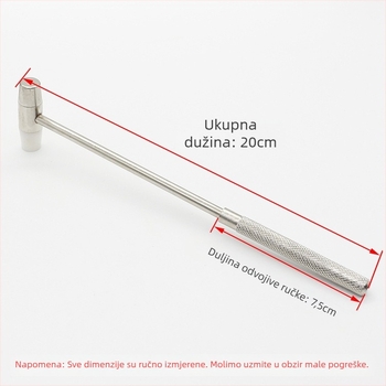 Stolni čekić za popravak satova s dvostrukom glavom i odvojivom ručkom; glava: željezo/bronz/plastik; drška: željezo/bronz; pogodan za popravak satova i ugradnju preciznih instrumenata