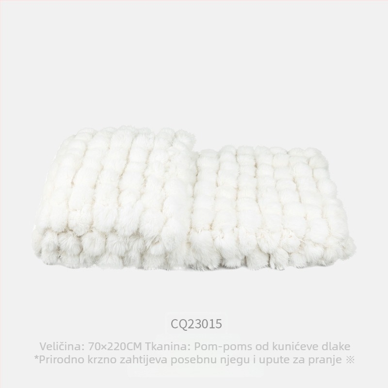 Debela deka od krzna zeca s kuglicama, moderni minimalistički stil, pogodna za showroom sobe, kao posteljni runner i završni prekrivač za kauč i kauč na razvlačenje.