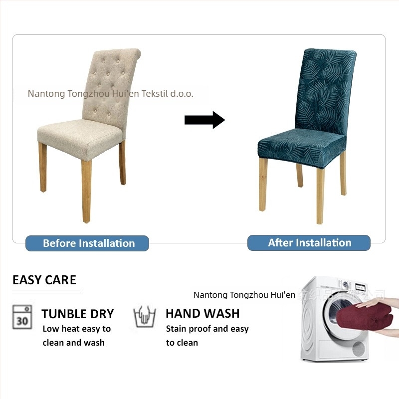 Elastična navlaka za stolac, poliester, 220 g/m², reljefni baršun, 92% vlakana, pravokutnog oblika, moderni minimalistički stil, za kućnu i hotelsku upotrebu
