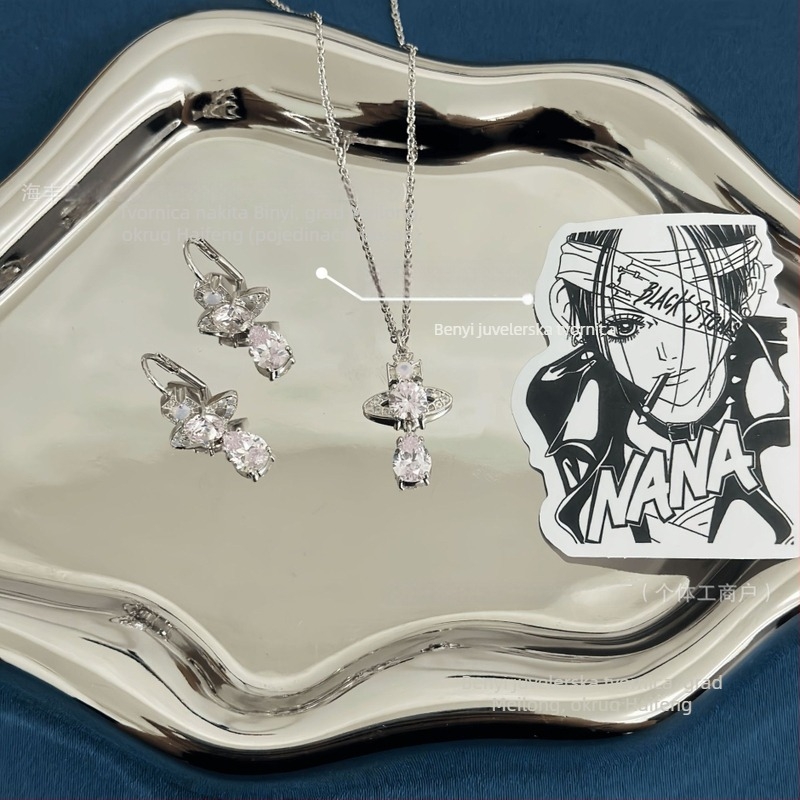 Žensko kolije Opal Pink Diamond Mermaid Tears, privjesak u kapljastom obliku od cirkona, bakar premazan pravim zlatom, O- lanac, 41–50 cm