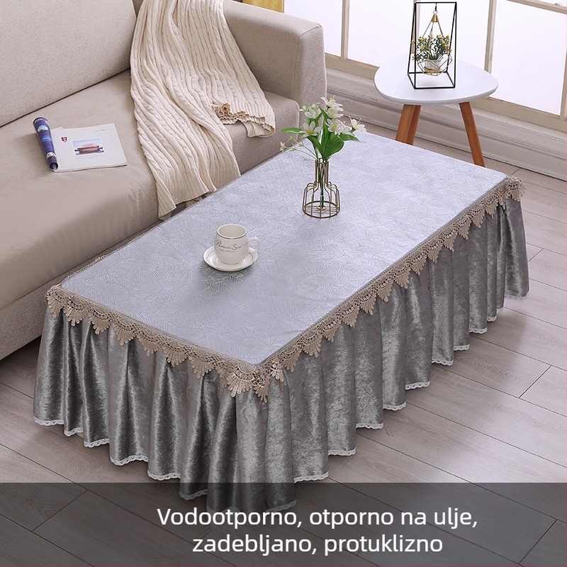 Pokrivač za stol za kavu, vodootporan i otporan na ulje, protuklizni, pravokutni, moderni minimalistički stil, lagani luksuz