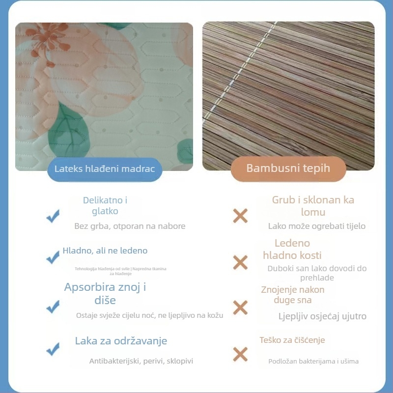 Prirodni lateks cooling set za madrac, 3 komada, izvezeni detalji, moderni minimalistički stil, postotak lateksa >90%, mogućnost prilagodbe