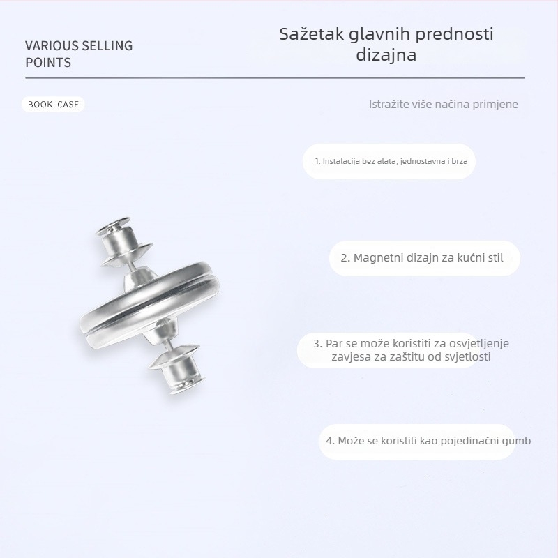Zavjesni prsten, debeli tiši prsten, magnetni materijal, jednostavan stil, ovlaštena privatna marka