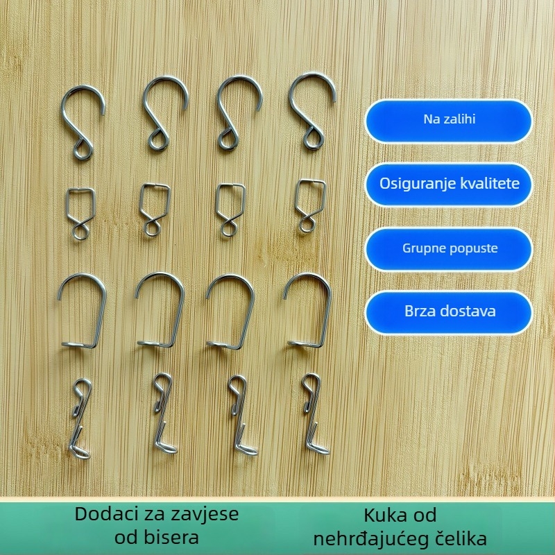 Nehrđajući čelični kukice za zavjese za zavjese s perlicama, dodaci za metalnu lampu s kristalima, DIY materijali, tip kuka A142