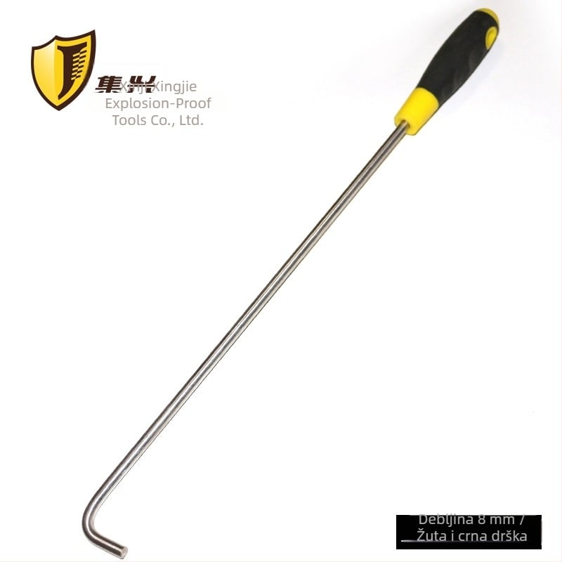 Kuka od nehrđajućeg čelika za roletna vrata, jednostavna kuka s dugom ručkom, 304 nehrđajući čelik, nosivost 15 kg, s otvorom