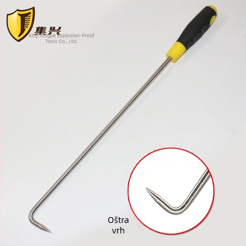 Kuka od nehrđajućeg čelika za roletna vrata, jednostavna kuka s dugom ručkom, 304 nehrđajući čelik, nosivost 15 kg, s otvorom