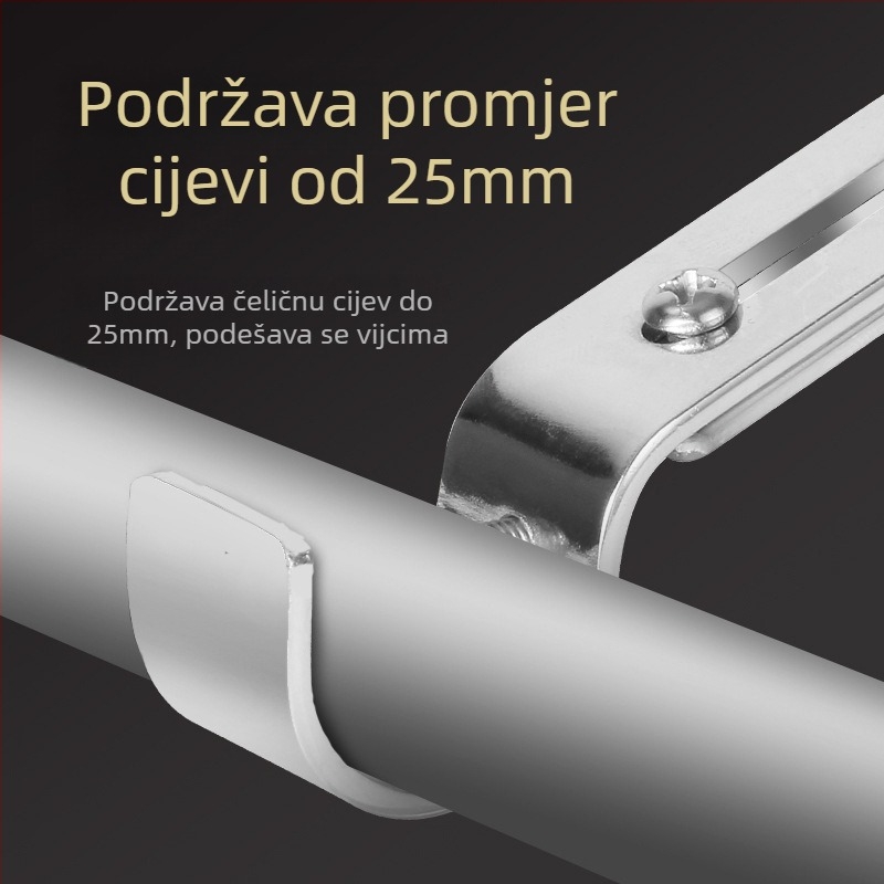 Držač za zavjesu šipku, model 01; željezo; jednostavan tip; pogodan za viseće zavjese; moderni stil jednostavnosti