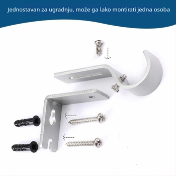 Prilagodljivi nosač zavjesne šipke – željezo, ručno podešavanje, dodaci za šipke za zavjese, za sve vrste zavjesa