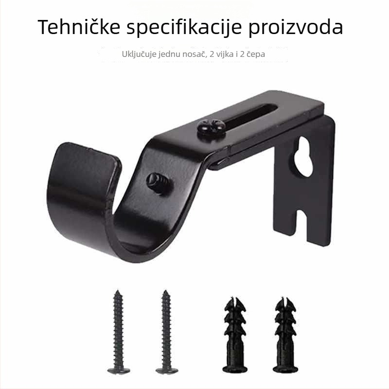 Prilagodljivi nosač zavjesne šipke – željezo, ručno podešavanje, dodaci za šipke za zavjese, za sve vrste zavjesa