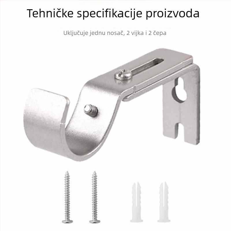Prilagodljivi nosač zavjesne šipke – željezo, ručno podešavanje, dodaci za šipke za zavjese, za sve vrste zavjesa