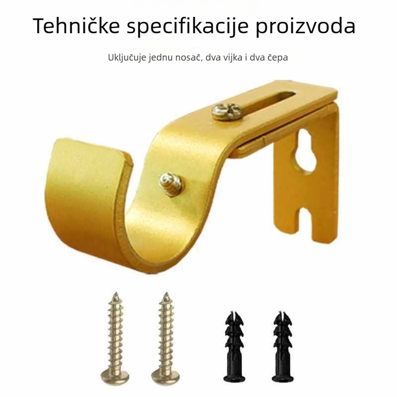 Prilagodljivi nosač zavjesne šipke – željezo, ručno podešavanje, dodaci za šipke za zavjese, za sve vrste zavjesa