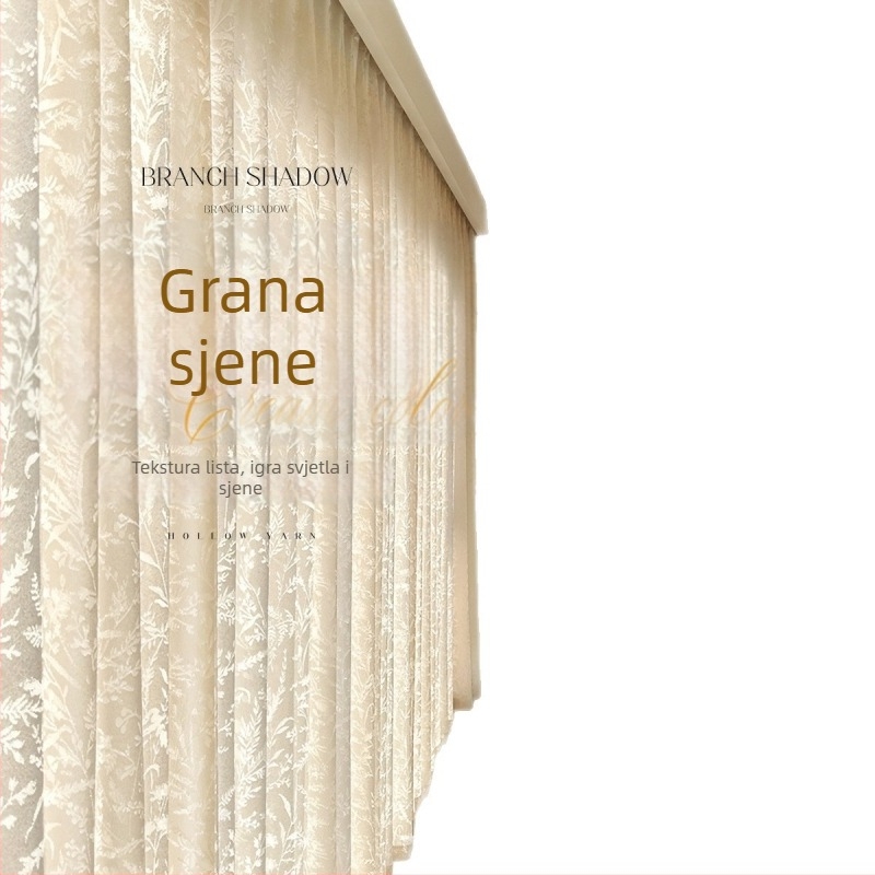 Francuski stil prozirna zavjesa s Jacquard motivom mjesečevih grana, propušta svjetlo