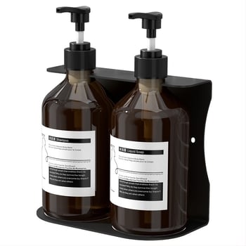 Zidni dozator sapuna s bočicom za šampon — ABS, ručni pritisak, oksidirano završno premazivanje