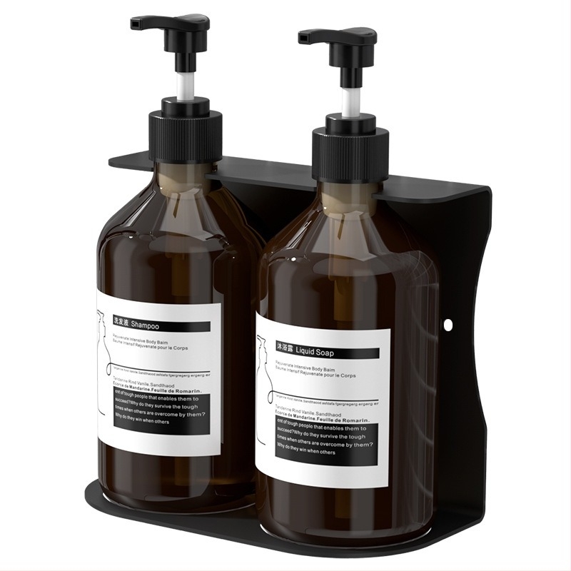 Zidni dozator sapuna s bočicom za šampon — ABS, ručni pritisak, oksidirano završno premazivanje