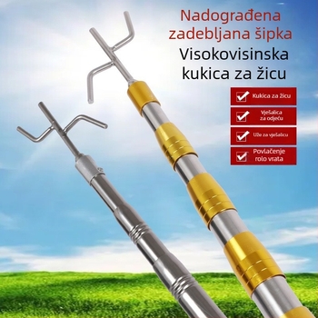 Nehrđajući čelična teleskopna šipka s kukama – za ceradu kamiona, vrata i prozore, vučna šipka za rolete