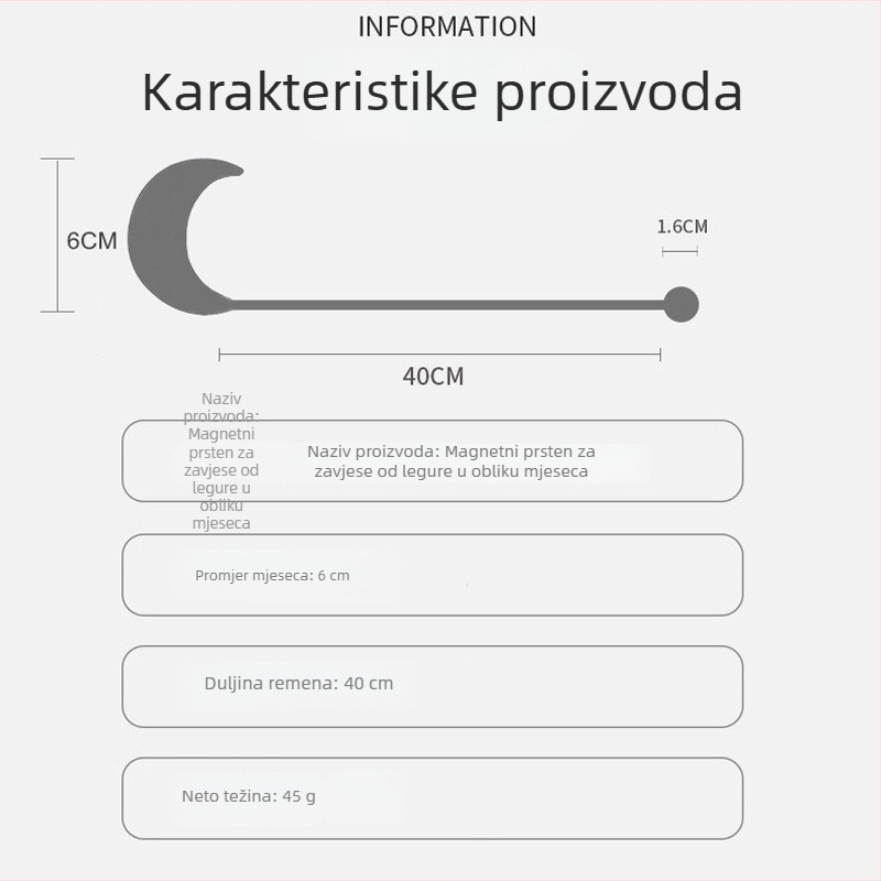 Magnetna kopča za zavjese od legure – bez bušenja, kućna upotreba, moderni minimalistički stil