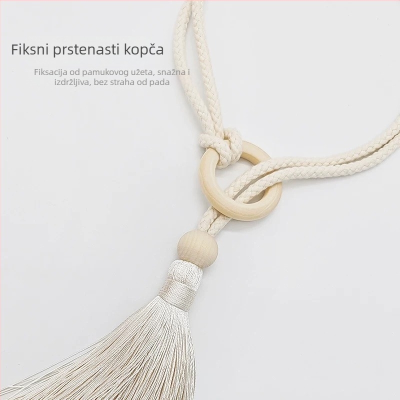 Benhao Nordic drvene zavjese s resicama; materijal: drvo/pamučno/poliester; prilagodljivo: da.