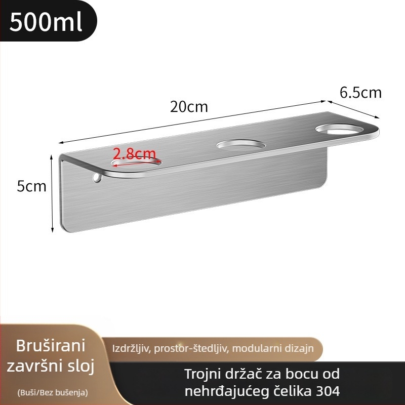 Držač boca od nehrđajućeg čelika 304, ručno pritiskanje, polirani završetak, moderni stil