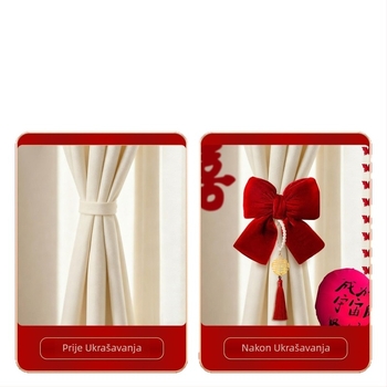 Set kopča za zavjese s plišanim mašnicama za svadbene dekoracije • Materijal: flanel • Značka: Ant • Pakiranje: karton • Namjena: vjenčanje