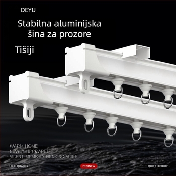 Tiha šina za zavjese, aluminijska legura, model LZ20-4 — brend German Bath, tvrdoća 91 HRR