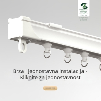 Tiha šina za zavjese, aluminijska legura, model LZ20-4 — brend German Bath, tvrdoća 91 HRR