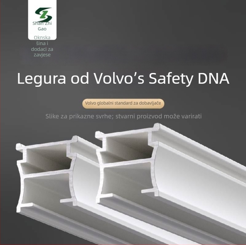 Tiha šina za zavjese, aluminijska legura, model LZ20-4 — brend German Bath, tvrdoća 91 HRR