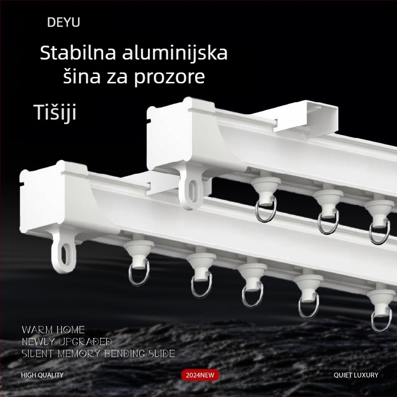 Tiha šina za zavjese, aluminijska legura, model LZ20-4 — brend German Bath, tvrdoća 91 HRR