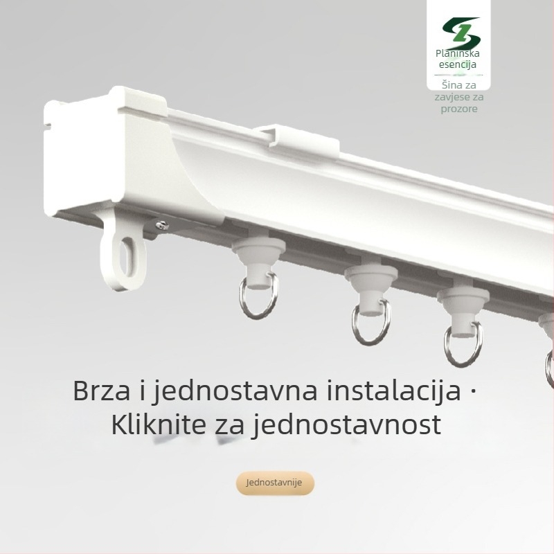 Tiha šina za zavjese, aluminijska legura, model LZ20-4 — brend German Bath, tvrdoća 91 HRR