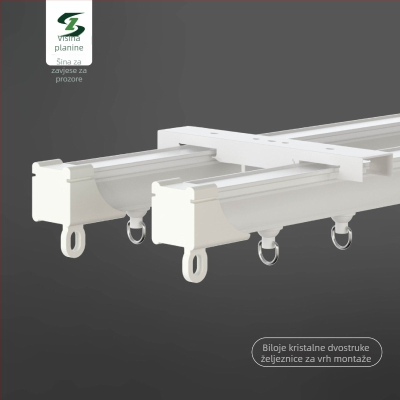 Tiha šina za zavjese, aluminijska legura, model LZ20-4 — brend German Bath, tvrdoća 91 HRR