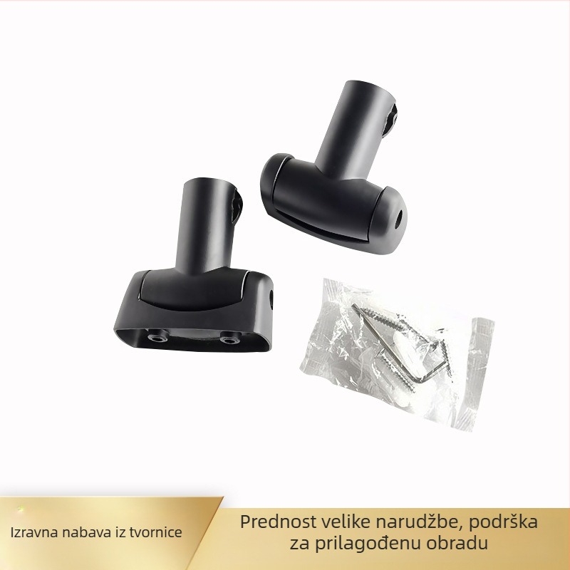 Izvijena šipka za tuš zavjesu s univerzalnim flangeom i ojačanim zidnim temeljem (Materijal: cinkov spoj; Marka: Yoji; Stil: moderni minimalizam; Montaža: bušenjem)