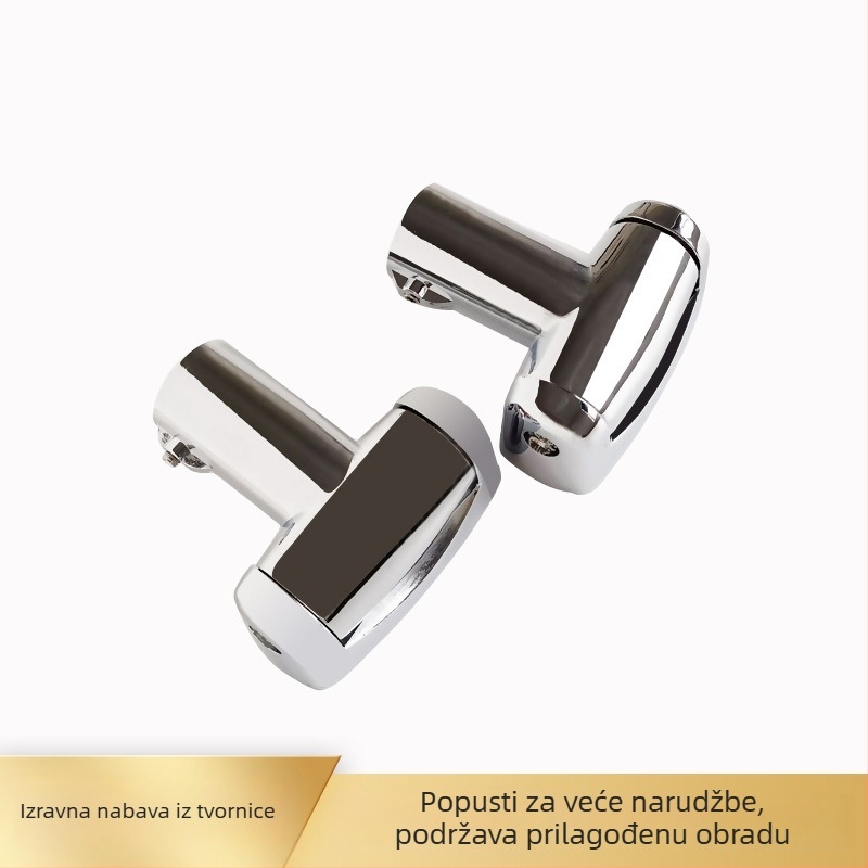 Izvijena šipka za tuš zavjesu s univerzalnim flangeom i ojačanim zidnim temeljem (Materijal: cinkov spoj; Marka: Yoji; Stil: moderni minimalizam; Montaža: bušenjem)