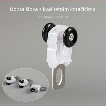 Tiha aluminijska ravna šina za zavjese s rollerima i kugličnim ležajevima, ojačana, jednokanalska ili dvokanalska staza, gornja ili bočna montaža