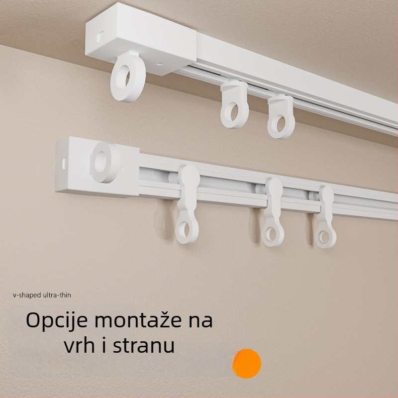 Zavjesna šina s ljepilom, model 1, plastika, Hook-Style, jednorezna šina, moderan minimalizam