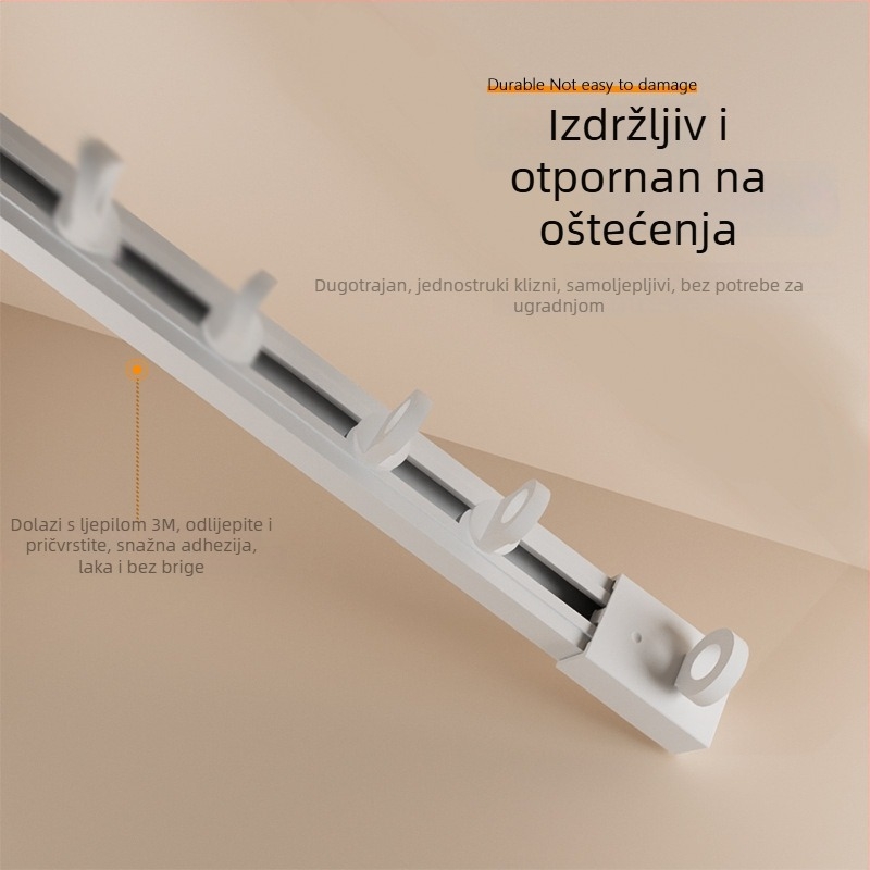 Zavjesna šina s ljepilom, model 1, plastika, Hook-Style, jednorezna šina, moderan minimalizam