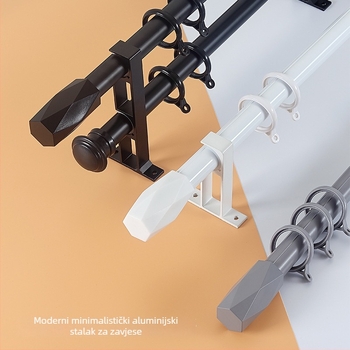 Rimska zavjesa šipka od aluminijske legure, model JP-Y10, prilagodljivo obrađivanje, tip montaže: viseći