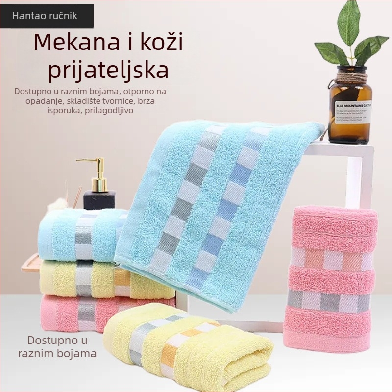 Kućni ručnik za lice od 100% pamuka, vrlo upija, bez vlakana, debeli ručnik s prilagođenim logom — Bo yuxuan