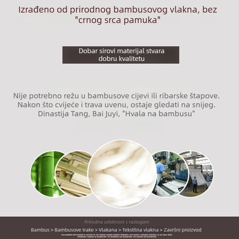 Ručník za kupanje od bambusovih vlakana, marka One Hundred Bamboos, 300–400 g, 21 vlakana, jednostavno tkanje