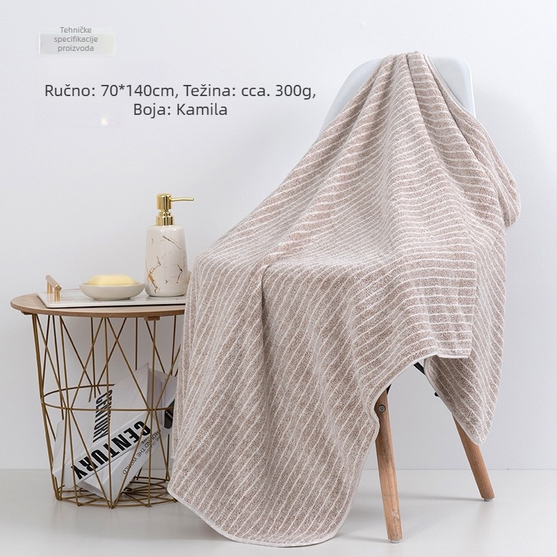 Mussen kupaonski ručnik od koralnog fleksa, 150D, šivanje pri rubu, prugast, brzo suši