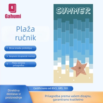 Gahumi Mikrofiber plažni i kupaonski ručnik – 300–400 g, 40 niti, tkan, prilagodba dostupna