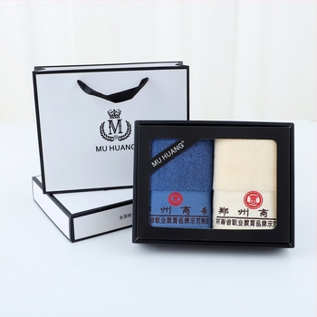 Pamukani debeli upijajući kupaonski ručnik u poklon kutiji, izvezen, mogućnost prilagodbe, ne otpušta vlakna