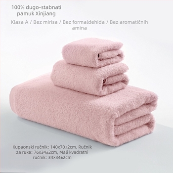 Kupaonski ručnik – (100% pamuk, 400–500 g, 150D vlakno, šivanje rubova, obična tkanina)
