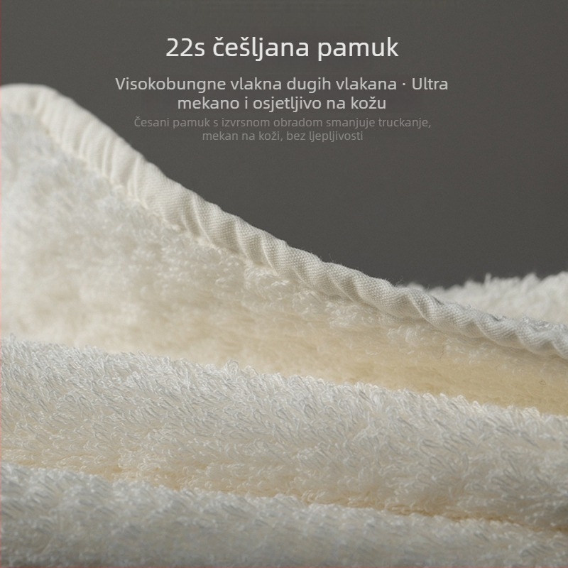 Kupaonski ručnik – (100% pamuk, 400–500 g, 150D vlakno, šivanje rubova, obična tkanina)